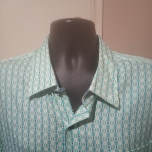 Nat Nast Shirt Men Large L Bowling Silk Cotton Diamond Luxury Originals Button - Picture 5 of 13